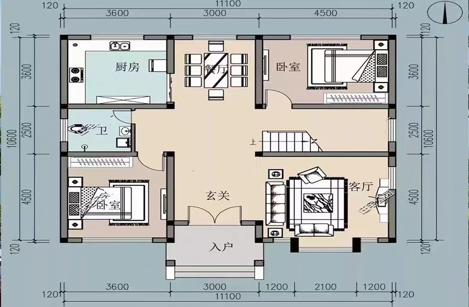 2套占地120平二層輕鋼別墅，外觀大方布局合理，30多萬就能建！(圖2)