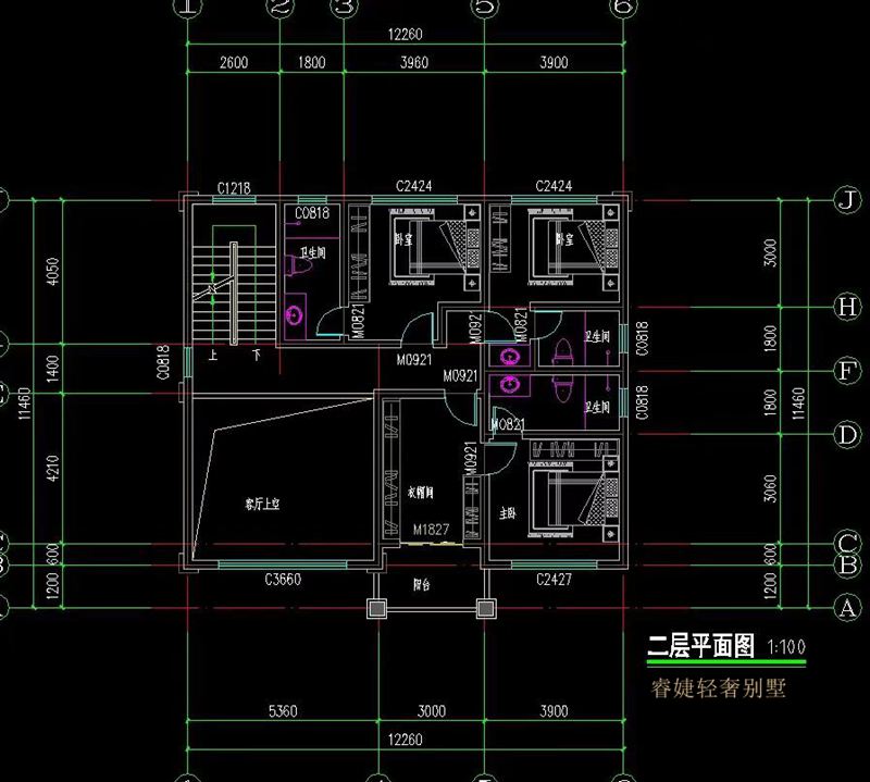 農村平屋頂三層現代風別墅戶型圖，百看不厭(圖5)